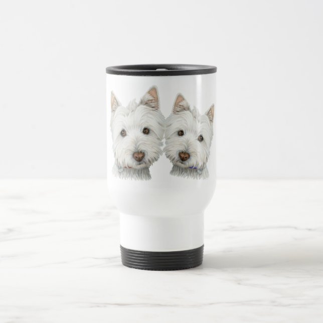Mug De Voyage Chiens mignons de Westie (Centre)