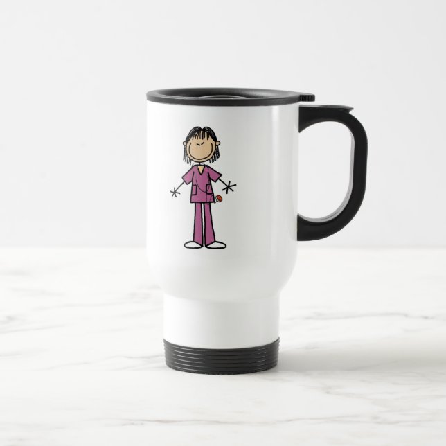 Mug De Voyage Chiffre femelle asiatique infirmière de bâton (Droite)