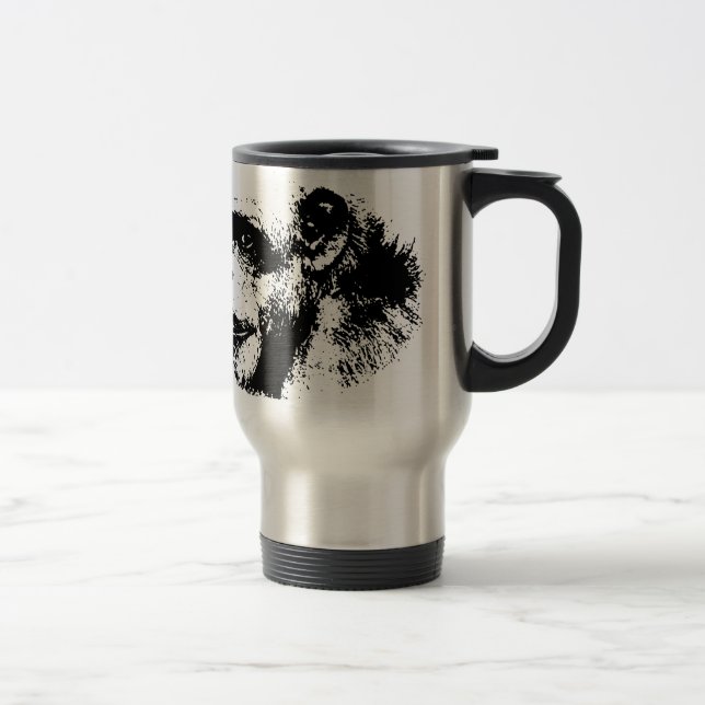 Mug De Voyage Chimpanzé noir et blanc (Droit)