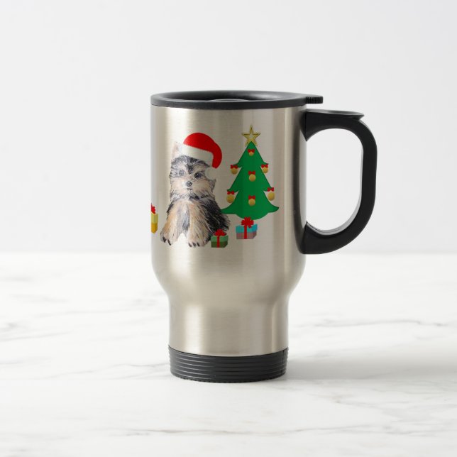 Mug De Voyage Chiot de Noël (Droit)