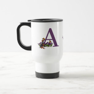 Mug De Voyage Chiots Beagle Papillons Monogramme Initiale A Nom