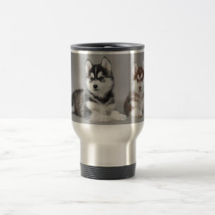 Mug De Voyage Chiots de chien de traîneau sibérien