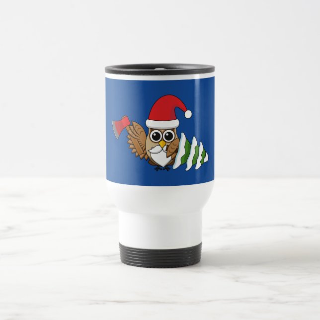 Mug De Voyage Chouette de Noël avec renard et pin (Centre)