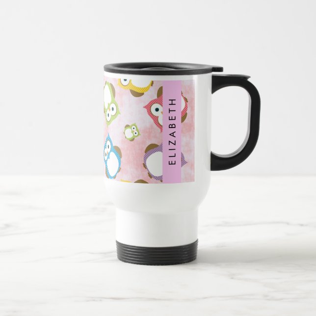 Mug De Voyage Chouettes mignonnes, Chouette Motif, Chouettes col (Droite)