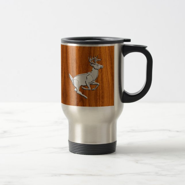 Mug De Voyage Chrome Like Running Deer on Fine Teak (Droit)