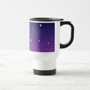 Mug De Voyage Ciel nocturne étoilé violet foncé