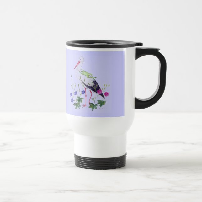 Mug De Voyage cigogne avec la grenouille (Droite)