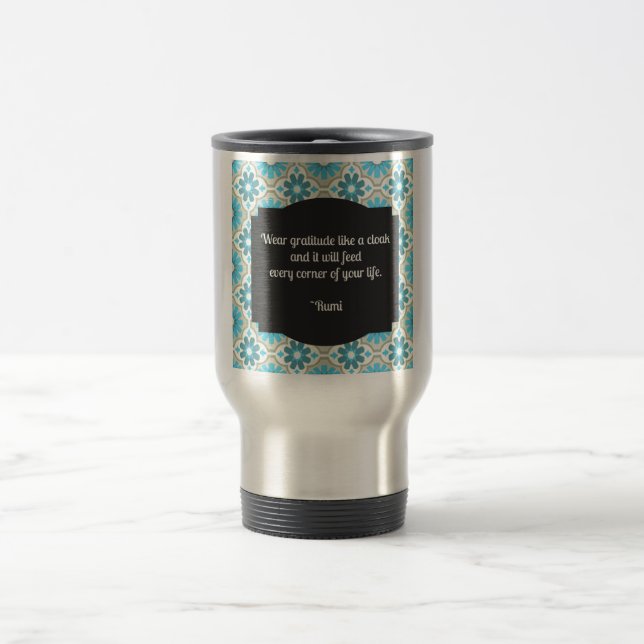 Mug De Voyage Citation de Gratitude Rumi (Centre)
