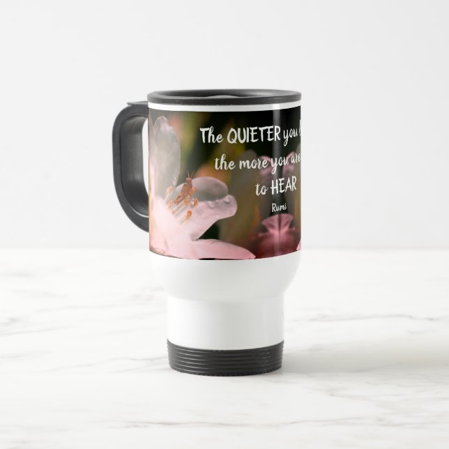 Mug De Voyage Citation Silence Inspiration Rumi (Devant gauche)