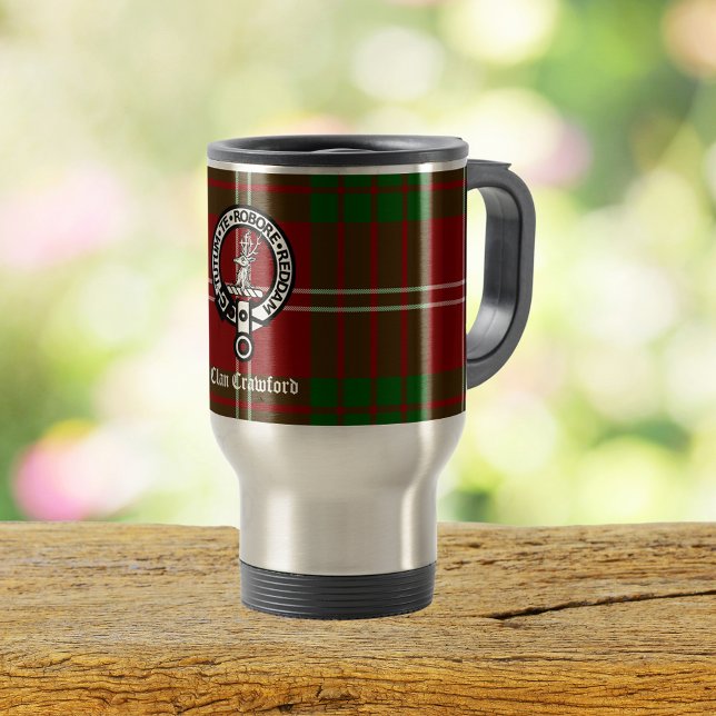 Mug De Voyage Clan Crawford Crest Tartan (Check out the entire collection of Clan Crawford clothing, home decor and accessories)