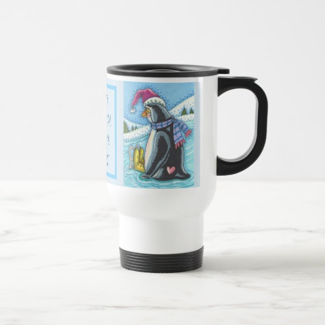 MUG DE VOYAGE COEUR CHAUD FROID, BOUGIE DE VOYAGE PENGUIN (Droite)