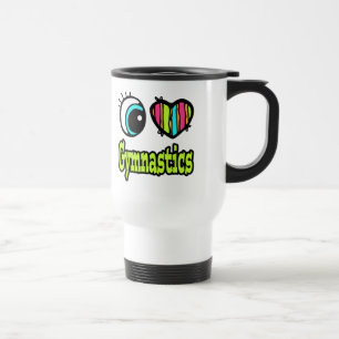 Mug De Voyage Coeur des yeux lumineux J'aime la gymnastique