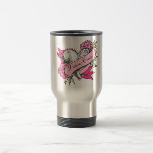 Mug De Voyage Coeur et Rose