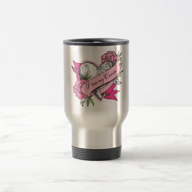 Mug De Voyage Coeur et Rose (Centre)