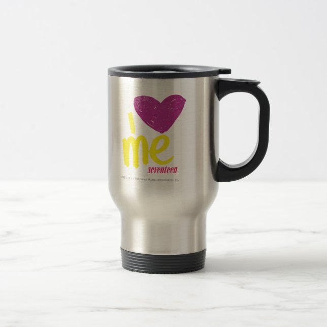 Mug De Voyage Coeur I je pourpre/jaune (Droit)