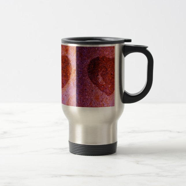 Mug De Voyage coeur rose corail (Droit)