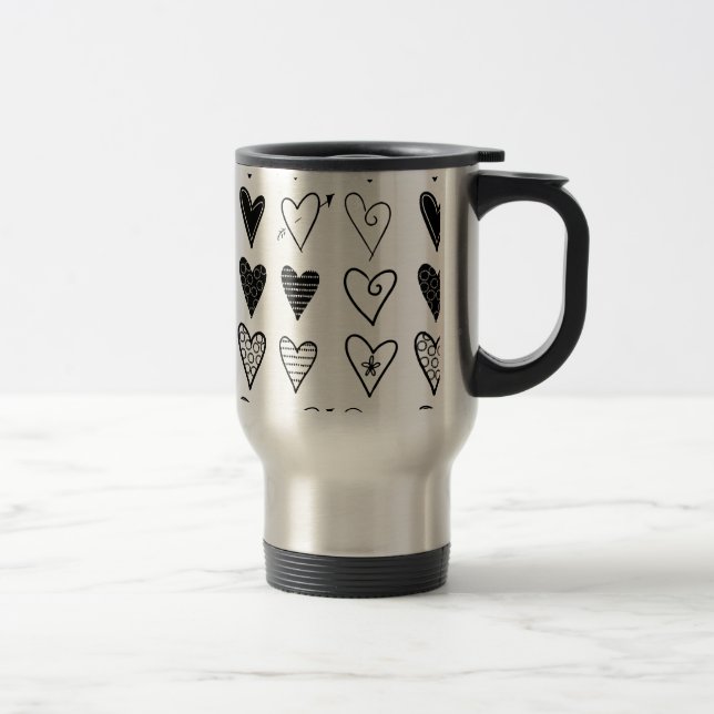 Mug De Voyage Coeurs (Droit)