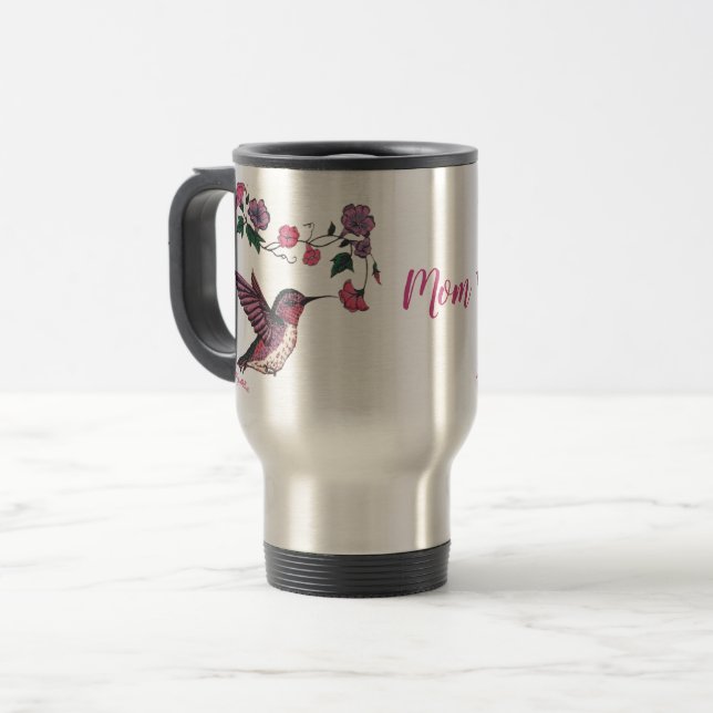 Mug De Voyage Colibri et fleurs (Devant gauche)