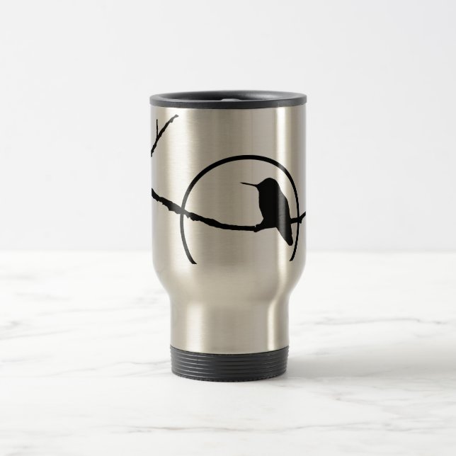 Mug de voyage - Colibri et soleil en Silhouette (Centre)