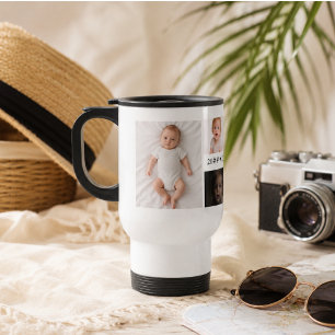 Mug De Voyage Collage de photos d'été en famille avec 6 photos ☀