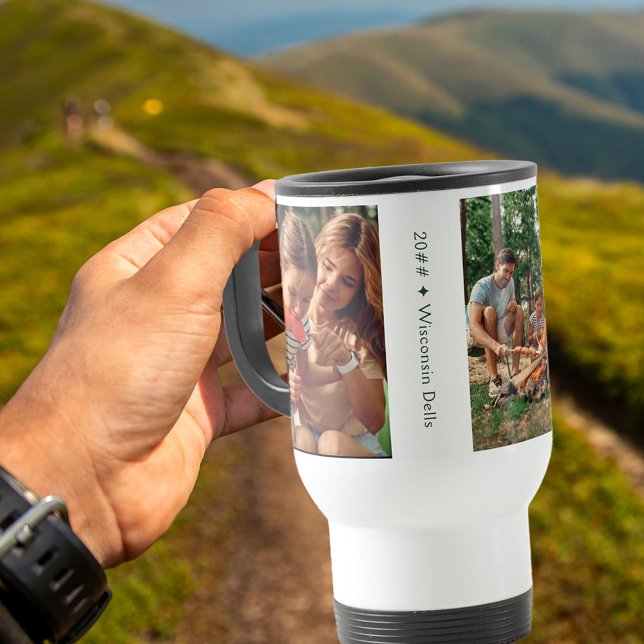 Mug De Voyage Collage de photos familiales avec 3 photos et text (Créateur téléchargé)