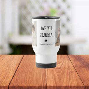 Mug De Voyage Collage moderne Photo Love You Grand-père Meilleur