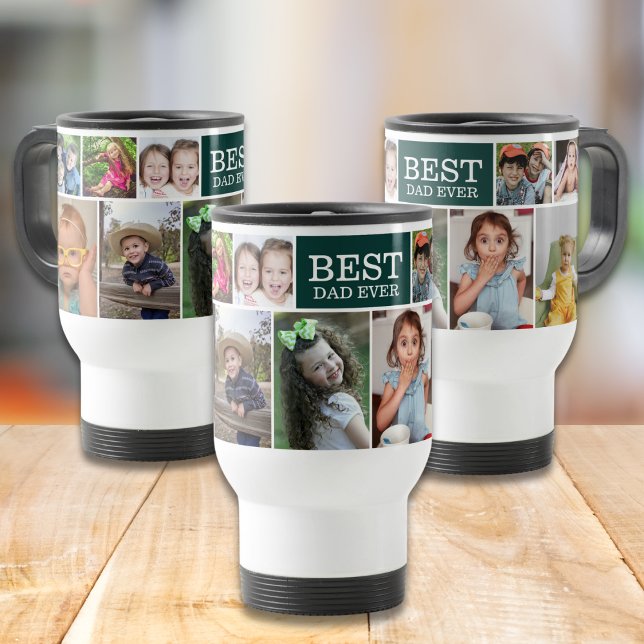 Mug De Voyage Collage personnalisé 10 photos meilleur papa jamai (Créateur téléchargé)