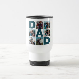 Mug De Voyage Collage photo bleu et blanc 6 papa