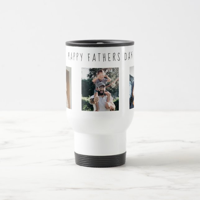 Mug De Voyage Collage photo moderne et Fête des pères heureuse (Centre)