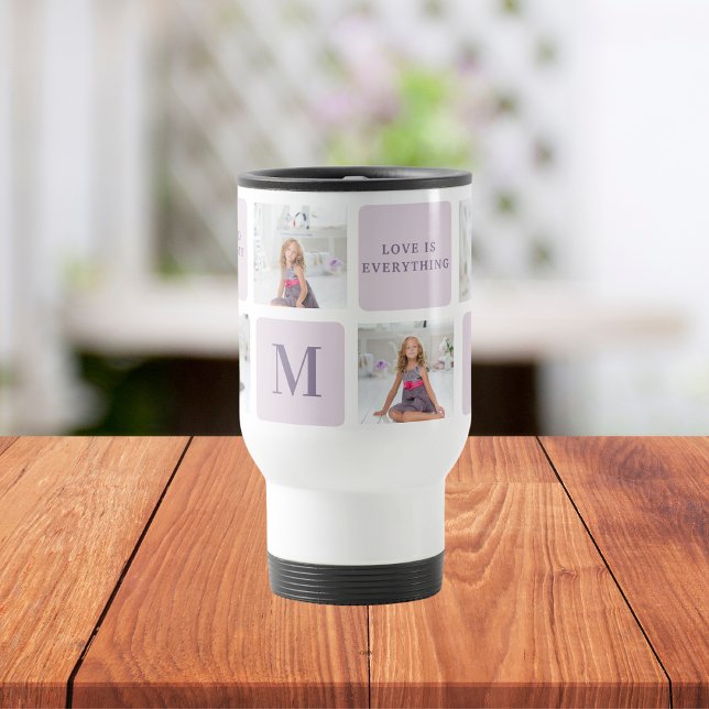 Mug De Voyage Collage Photo Purple Best Mom Ever Cadeau (Créateur téléchargé)