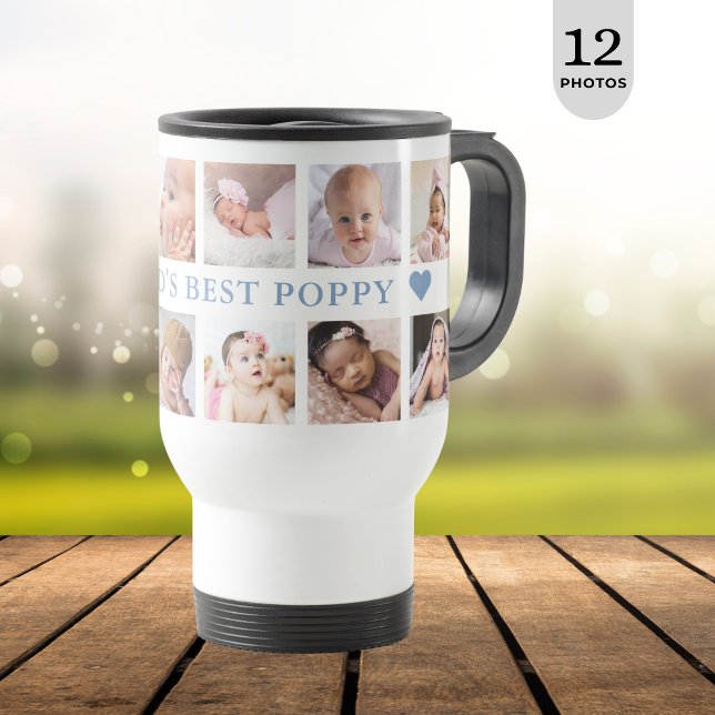 Mug De Voyage Collection photo moderne 12 Blue World's Best Popp (Créateur téléchargé)