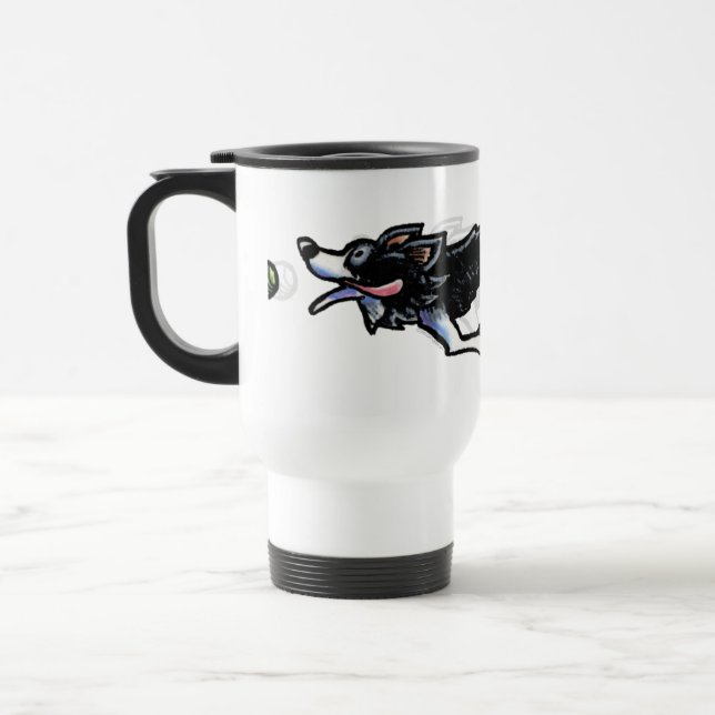 Mug De Voyage Collie frontalier en action (Gauche)
