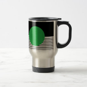 Mug De Voyage Colorbloc noir blanc et cercle vert