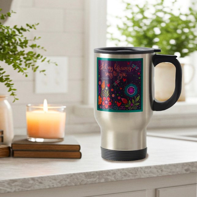 Mug De Voyage Colorful Inspirant Floral Fun Inspirivity (Créateur téléchargé)