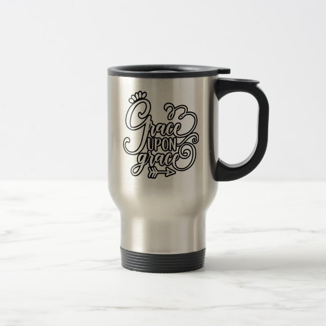 Mug De Voyage Conception chrétienne grâce sur grâce (Droit)