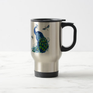 Mug De Voyage Conception classique de paon et de libellule
