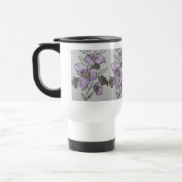 Mug De Voyage Conception de fleurs violettes à l'aquarelle