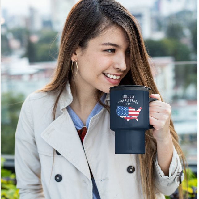 Mug De Voyage Conception de la fête de l'indépendance du 4 juill (Créateur téléchargé)