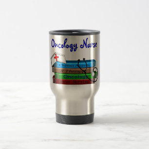 Mug De Voyage Conception de "livres" d'infirmière d'Oncolgoy