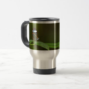 Mug De Voyage Conception de papillon de Glasswing "temps clair"
