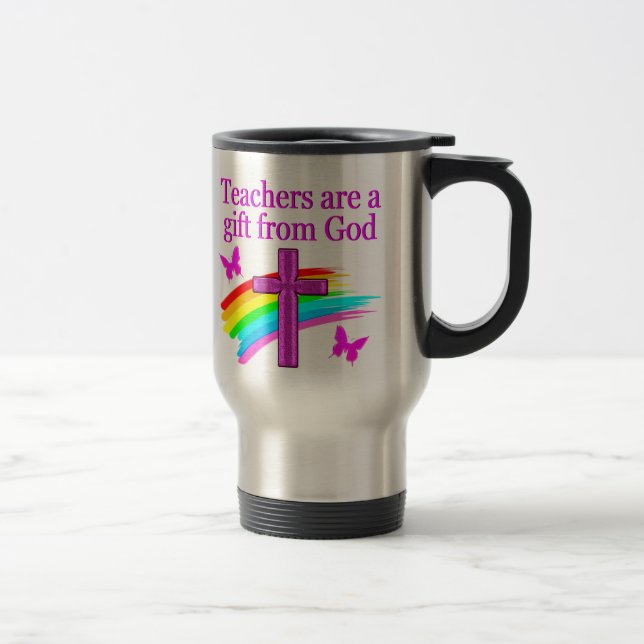 MUG DE VOYAGE CONCEPTION D'ENSEIGNANT ANGÉLIQUE ET D'ESPRIT REMP (Droit)