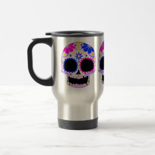 Mug De Voyage Conception heureuse de crâne de sucre
