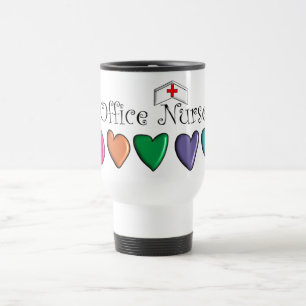 Mug De Voyage Conception multicolore 3D de coeurs d'infirmière