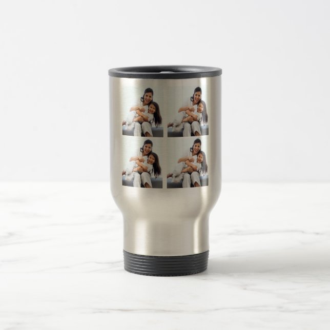 Mug De Voyage Concevez votre propre collection de 4 photos (Centre)
