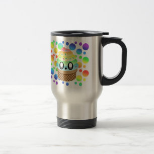 Mug De Voyage Cône de glace Kawaii points arc-en-ciel