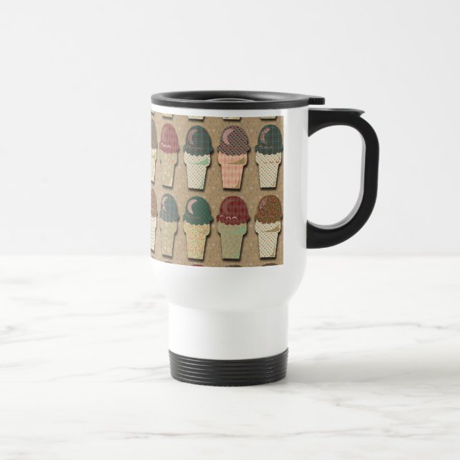 Mug De Voyage Cones de crème glacée vintage couleur Cones Motif (Droite)