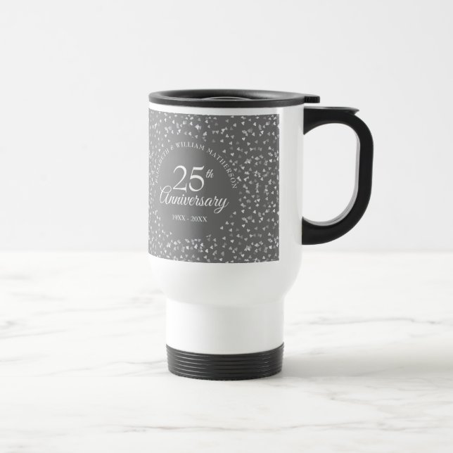 Mug De Voyage Confetti du 25e anniversaire du Mariage (Droite)