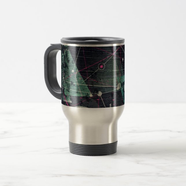 Mug De Voyage Cool Abstract Digital Graffiti Art Geometic (Devant gauche)