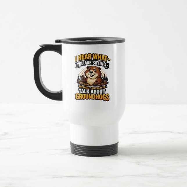 Mug De Voyage Cool Groundhog Day Groundhog | Funny February (Gauche)