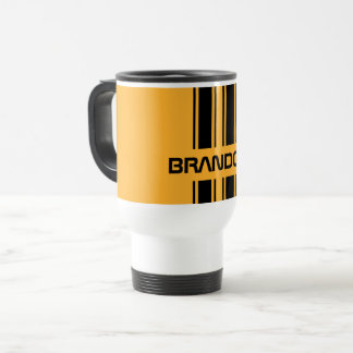 Mug De Voyage Cool Personnalisé Jaune Course Auto Noir Sport Str